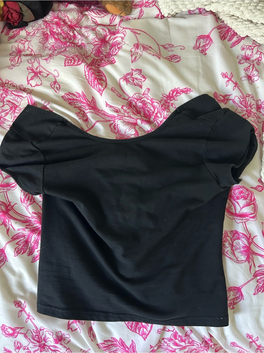 Black open back crop top